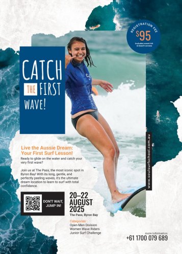 Affiche pour un cours de Surf en Australie