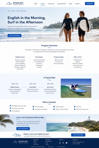 Site web - Ecole d'anglais en Australie - Homepage - Page Interne