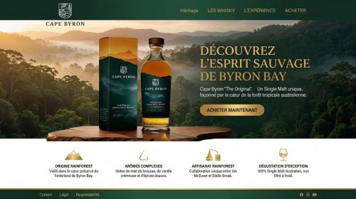 Site Internet pour du whisky à Byron