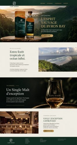 Byron Bay - Landing page promo pour de l'alcool