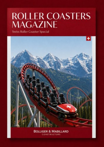1er de couverture d'un magazine Sur les roller coasters, Montagnes Russes Suisses B-M