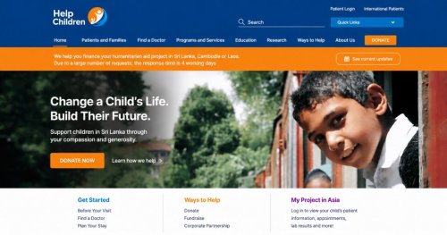 Site web - Site humanitaire pour les enfants au Sri Lanka